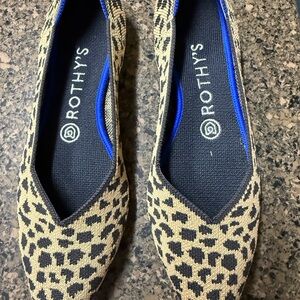 Rothy's Black and Tan Leopard Print Flats